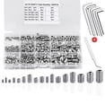 thumbnail image 1 of 540Pcs Hexagon Headless Screws M2 M3 M4 M5 M6 M8 Allen Screws Stainless Steel Punch Screw Door Handle with Allen Key and Tweezers, 1 of 8