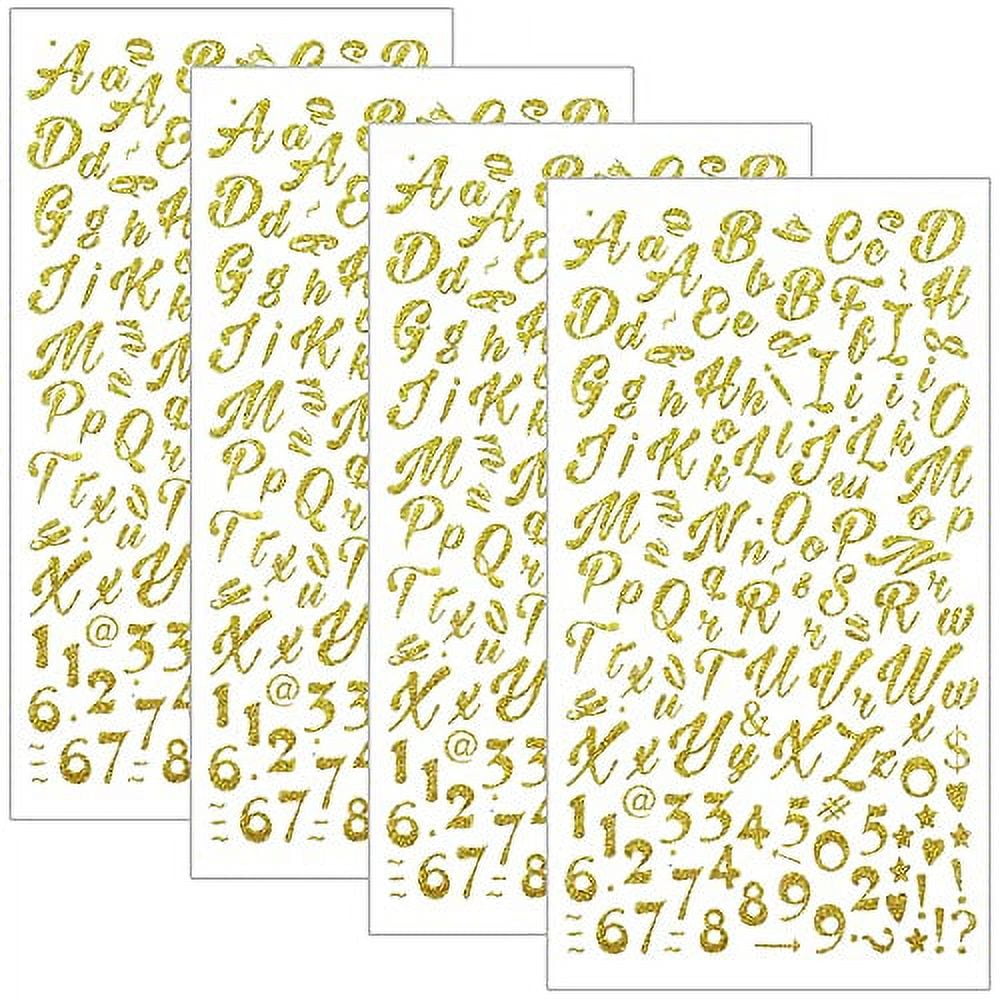 6 Sheets gold letter stickers Greeting Cards Supplies Alphabet
