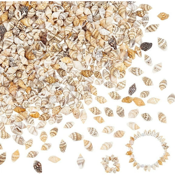 540pcs Natural Spiral Sea Shell Beads 10~15mm Ocean Beach Seashells Drilled Mini Shells Small Shells for Craft DIY Wedding Home Party Decor Fish Tank Vase Filler 180g