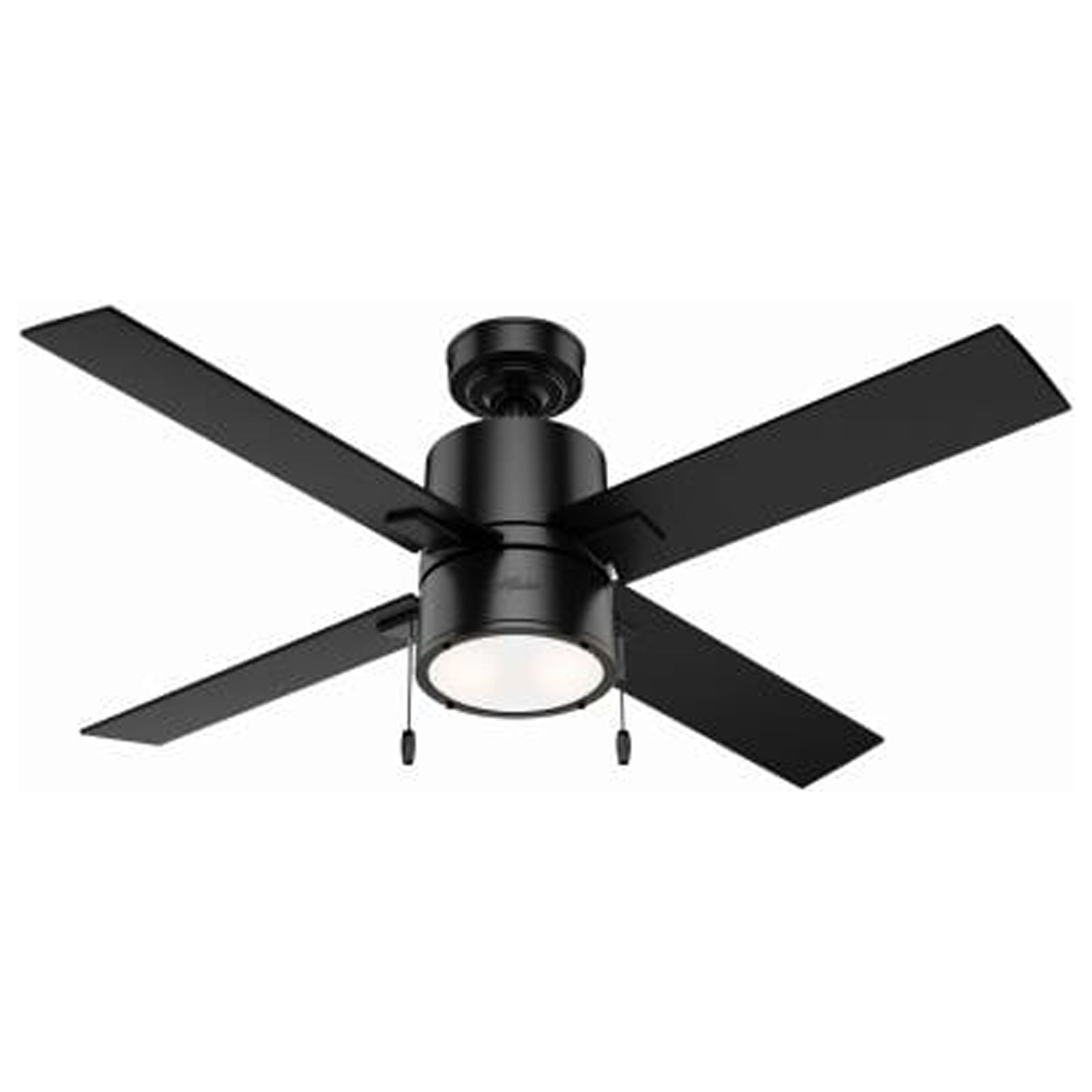 54215 Hunter Fans Beck 52 Inch Ceiling Fan With Led Light Kit And Pull Chain Matte Black Finish