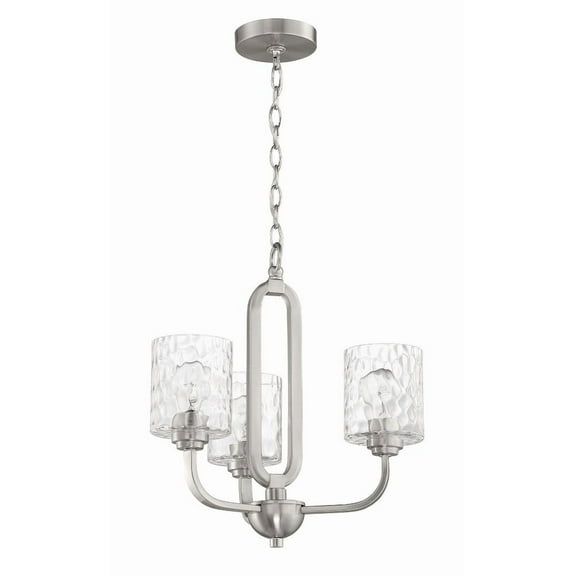 54223-BNK Craftmade Lighting Collins - 3 Light Chandelier-Brushed Polished Nickel Finish    -Traditional Installation
