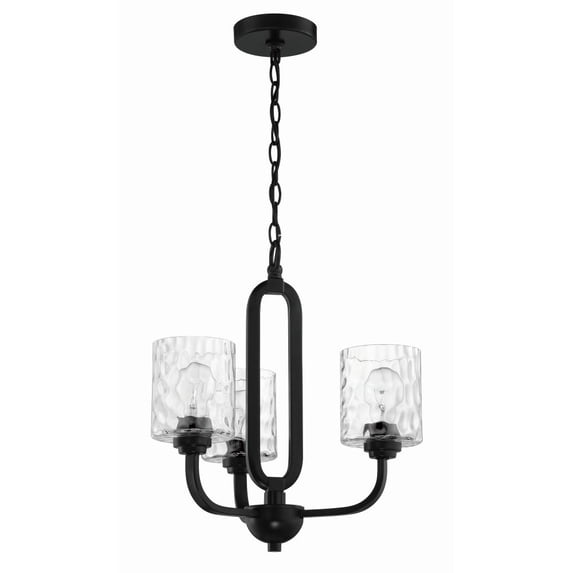 54223-FB Craftmade Lighting Collins - 3 Light Chandelier-Flat Black Finish -Traditional Installation