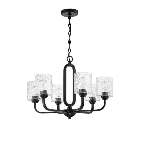 54226-FB Craftmade Lighting Collins - 6 Light Chandelier-Flat Black Finish -Traditional Installation