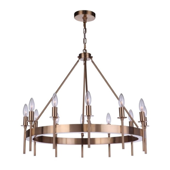 54312-SB Craftmade Lighting Larrson - 12 Light Chandelier In Transitional Style-24 Inches Tall and 28.5 Inche Wide-Satin Brass Finish    -Traditional
