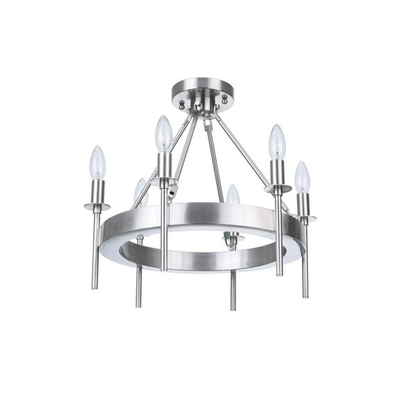 54356-BNK Craftmade Lighting Larrson - 6 Light Semi-Flush Mount-Brushed Polished Nickel Finish