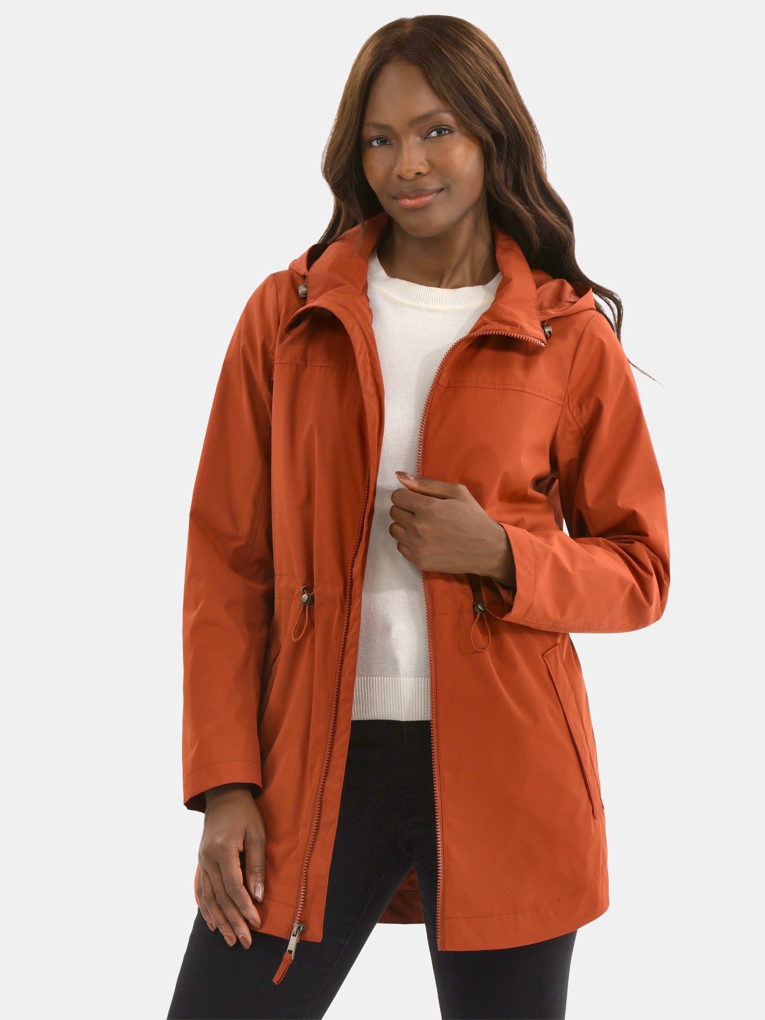 Time and Tru Women's Lightweight Anorak Jacket with Hood