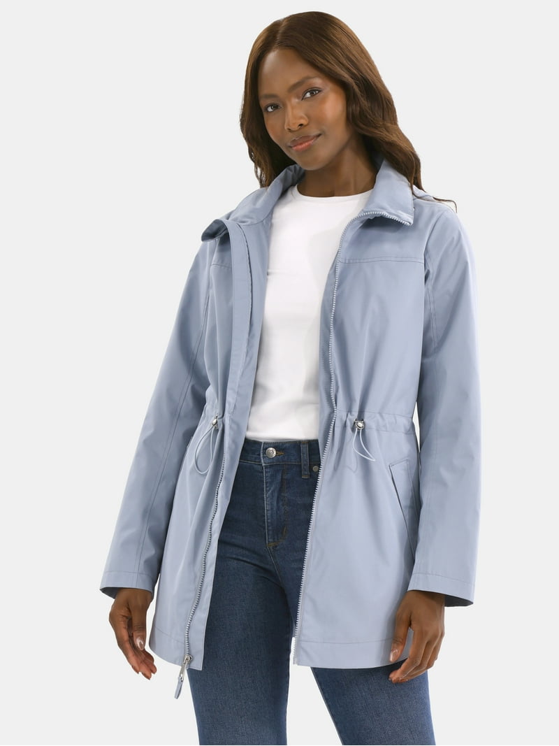 Time and Tru Women's Lightweight Anorak Jacket with Hood, Sizes XS