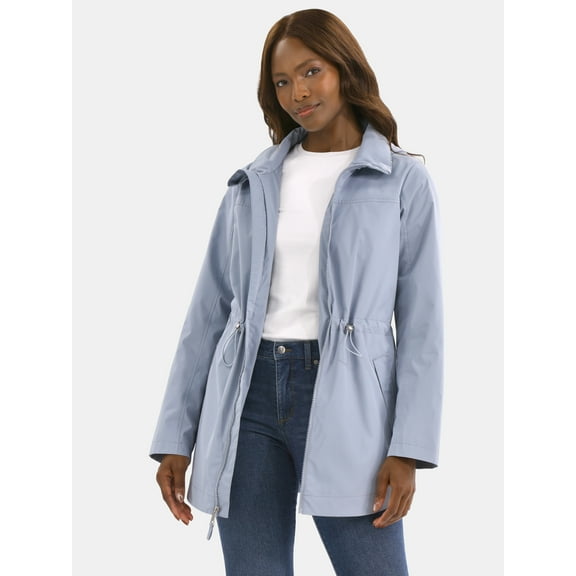 Time and Tru Women's Lightweight Anorak Jacket with Hood, Sizes XS-2X