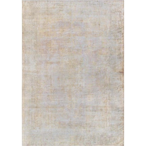 54698 9 ft. 4 in. x 13 ft. 6 in. Vintage Overdye Hand-Knotted Wool Rug, Light Blue & Gold