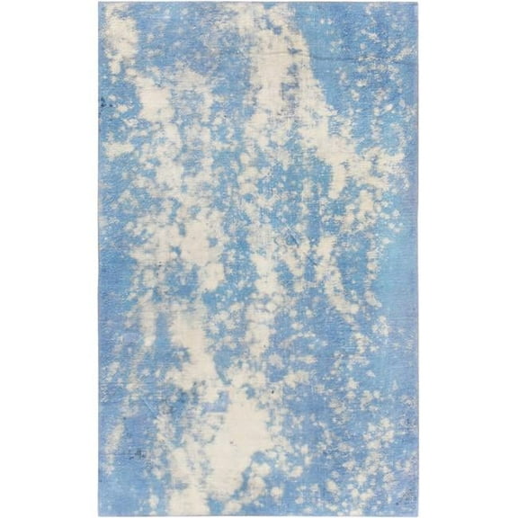 54705 3 ft. 1 in. x 5 ft. Vintage Overdye Hand-Knotted Wool Rug, Blue