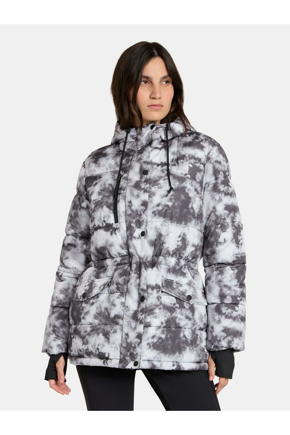 Women's and Women's Plus Mid Length Puffer Coat, Sizes XS-2X