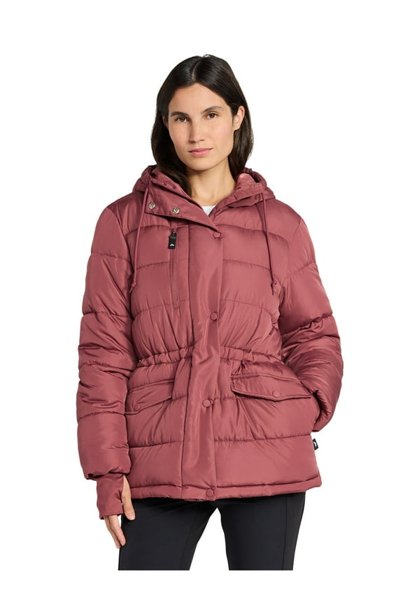 Women's and Women's Plus Mid Length Puffer Coat, Sizes XS-2X