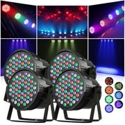 54LED Par Light 4pcs RGBW Stage Lights Sound Activated DMX DJ Party Lights with Stand for Church Disco Wedding Concert Club Satge Lighting