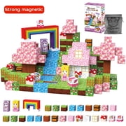NCOSMOS 54PCS Magnet Blocks, Magnetic Building Block Toy for Kid 3+,Strong Magnetism,Montessori STEM Magnet Cube(Rainbow Unicorn)
