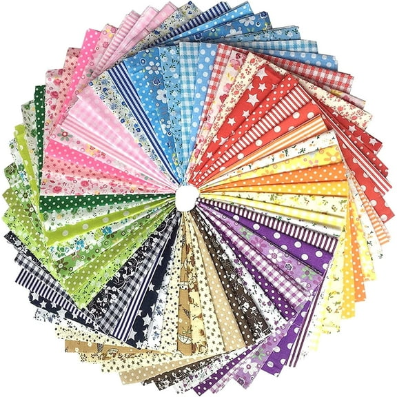 54Pcs 9.8x9.8inch(25 x25cm) No Repeat PreCut MultiColor Design Printed Floral Cotton Squares Fabric Bundle for DIY Sewing Scrapbooking Quilting Craft Patchwork, DIY Craft, Scrapbooking