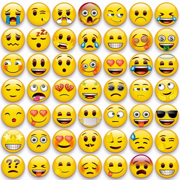 54Pcs Cute Emoji Refrigerator Magnets, Funny Decorative Magnets for Locker Whiteboard Home Office Gift