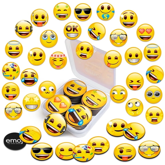 54Pcs Cute Emoji Refrigerator Magnets, Funny Decorative Magnets for Locker Whiteboard Home Office Gift