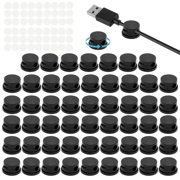 54Pcs Magnetic Cable Clip Flexible Magnetic Cable Organizer with 54 Adhesive Tape Versatile Cord Holder for Home Office Car Desktop