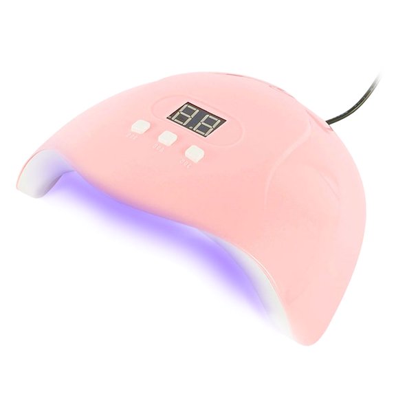 54W Professional UV Gel Nail Lamp with LED Light Nail Polish Quick Dryer and Nail Care-Pink