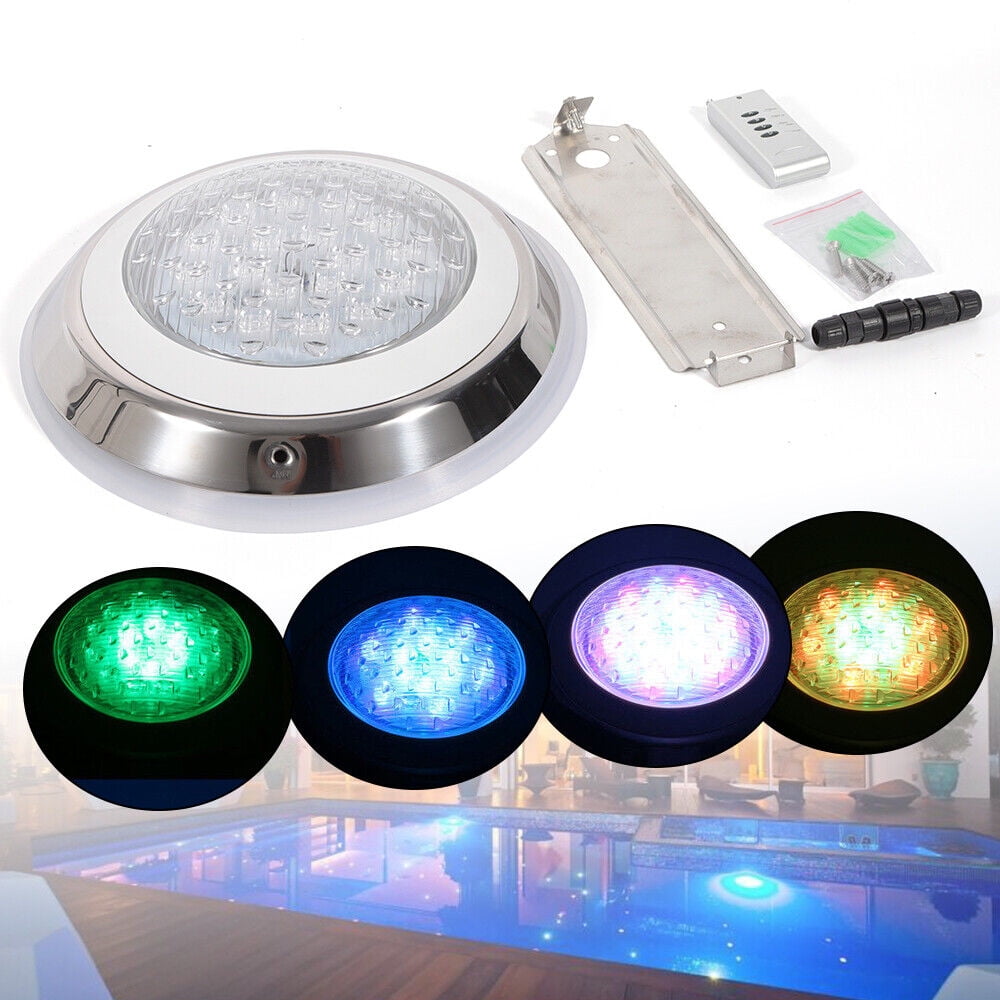 54W RGB LED Swimming Pool Light Underwater SPA Waterproof Lamp & Remote ...