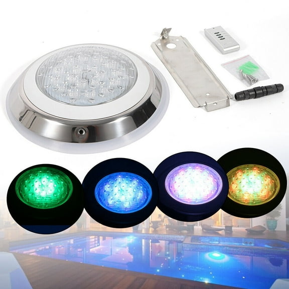 54W RGB LED Swimming Pool Light Underwater SPA Waterproof Lamp & Remote Control