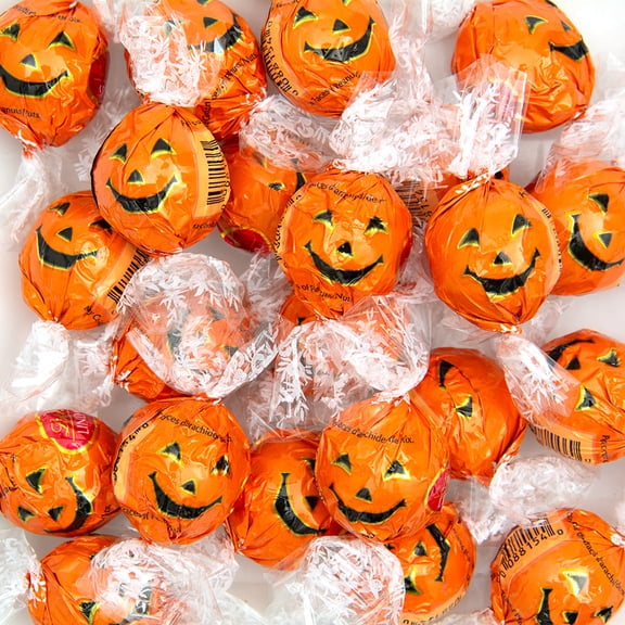 54ct Jack O Lantern Milk Chocolate Bulk Individually Wrapped Lindor Candy Truffles (24oz Bag)