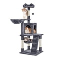 thumbnail image 1 of 54in Tall Cat Tree with Hammock, Multi-Level Cat Condo Tower, Natural Sisal Scratching Posts, Spacious Hideout and Basket, Pet Furniture for Active Cats, Light Gray, 1 of 5