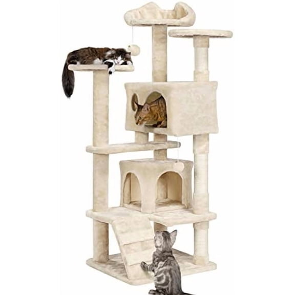 54in Cat Tree Tower Condo Furniture Scratch Post for Kittens Pet House Play