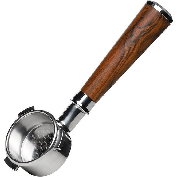 54mm Bottomless Portafilter with Puck Screen | Fits for 54mm Breville Machines | Stainless Steel portafilter and Mahogany Handle|Espresso Machine Accessories(Mahogany)