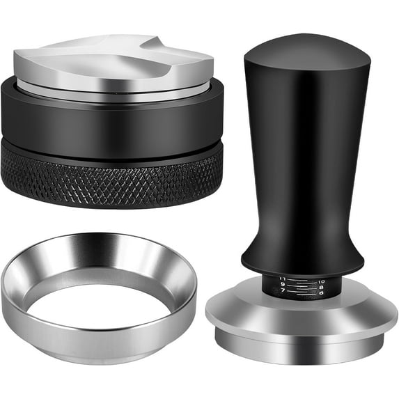 54mm Espresso Accessories Kit, Espresso Distribution Tool, Spring Loaded Calibrated Tamper and Dosing Funnel Set, Coffee Distributor Leveler Fits Breville 54 mm Machines and Portafilter