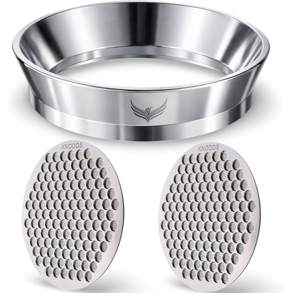 54mm Magnetic Dosing Funnel and Puck Screen Set for Portafilter, Stainless Steel Espresso Funnel with 2 Filter Screens 53.3mm, Espresso Accessories Kit