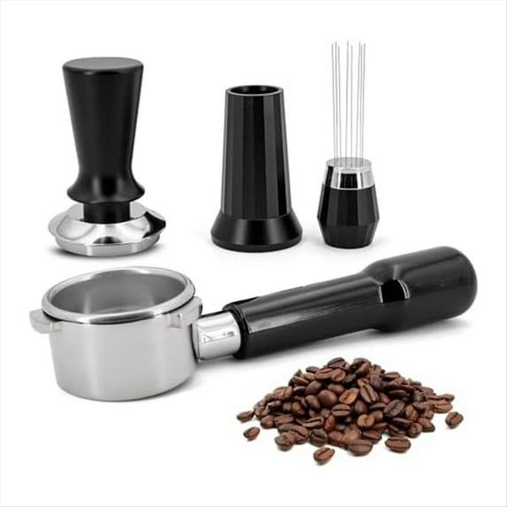 54mm Portafilter Espresso Kit Set -Stainless Steel & Aluminum Alloy WDT Tool & Tamper with Spring