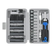 Apollo Tools 54pc 1/4 Screwdriver and Nut Driver Bit Set - Complete Home Tool Set DT9025 Blue/Gray