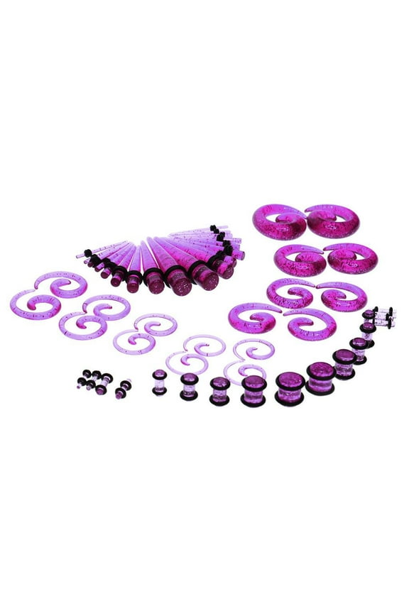 54pcs Acrylic Ear Gauges Spiral Taper Stretcher Tunnel Plug Expander Set