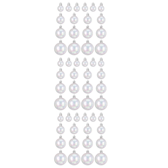 Mobestech Clear Plastic Christmas Ornaments Assorted Color Decorative Hanging 54Pcs