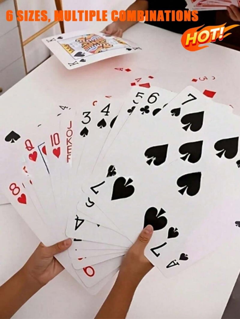 54pcs Jumbo Playing Cards, Oversized Poker Deck Cards For Casino Theme ...