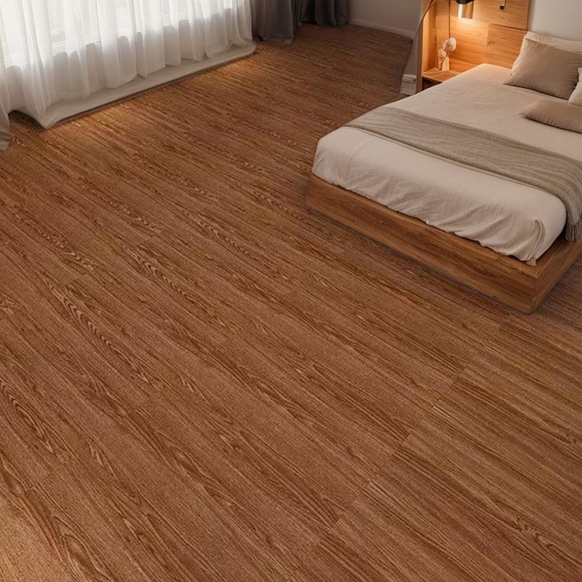 54pcs (cover 81 Sq. Ft), Each pcs 36''*6''. Peel & Stick, Vinyl Plank Flooring, Wood Grain, Self-adhesive and Waterproof Tile Sticker, DIY Stickers- for decorating living rooms, bedrooms, offices