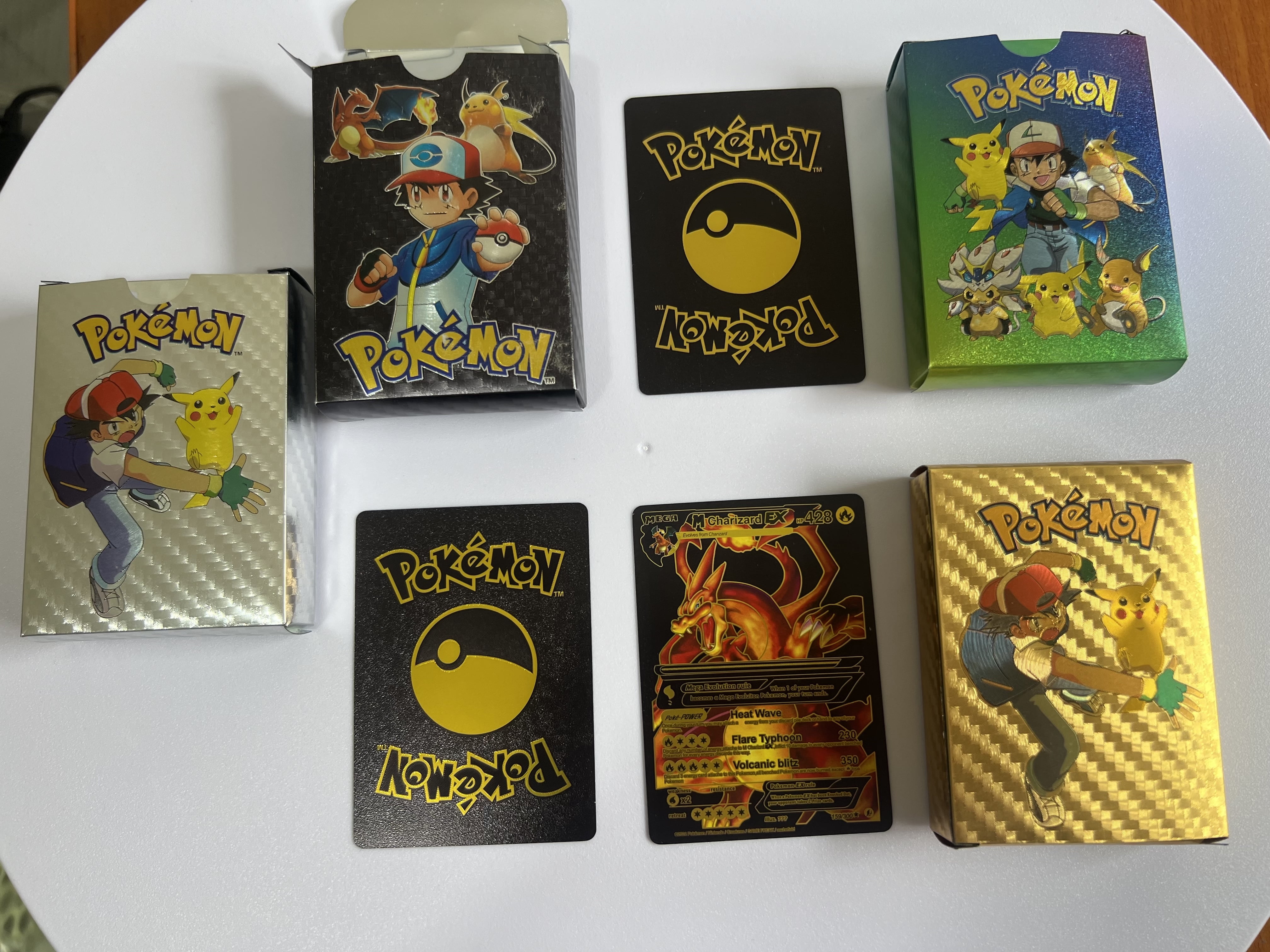 54pics/box, Colorful Rainbow Collection Cards, Poke Card mon Gold Go