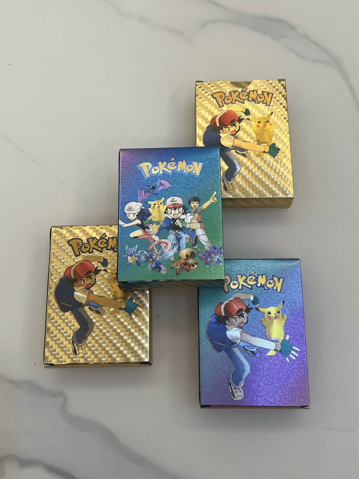 54pics/box, Colorful Rainbow Collection Cards, Poke Card mon Gold Go