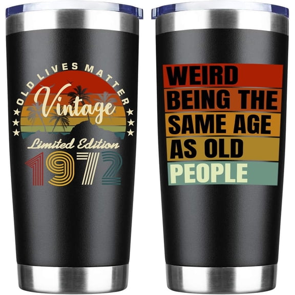 54th Birthday Gifts For Men, 54 Year Old Birthday Gifts for Men, 54th Birthday Decorations for Dad, Boyfriend, Brother, Husband, Dad, Birthday Gift Ideas for Him, 1972 Vintage Tumbler 20 OZ
