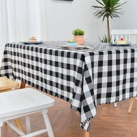 Oil Spill Proof 108 x 54 Checkered Vinyl Tablecloth