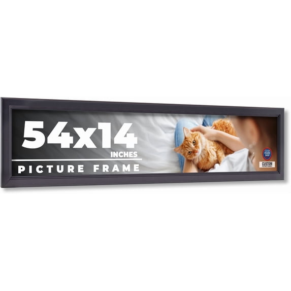 54x14 Frame Black Passaggi Solid Wood Picture Frame Width 1.5 Inches | Interior Depth 0.5 Inches |