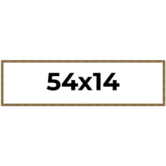 54x14 Frame Gold Kingsley Distressed Solid Wood Picture Frame Width 0.75 Inches | Interior Frame