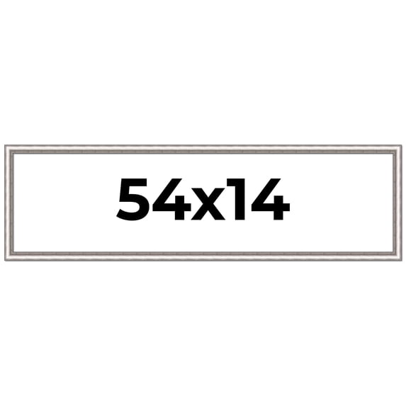 54x14 Frame Silver Real Wood Picture Frame Width 1.25 Inches | Interior Frame Depth 0.5 Inches |