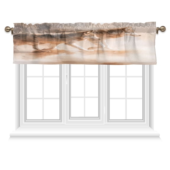 54x18 Inches Valance Curtain Abstract Wild Animals Window Curtains Rod Pocket Design for Kitchen Living Room Bedroom