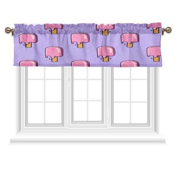 54x18 Inches Valance Curtain Melting Ice Popsicle Pattern Window Curtains Rod Pocket Design for Kitchen Living Room Bedroom