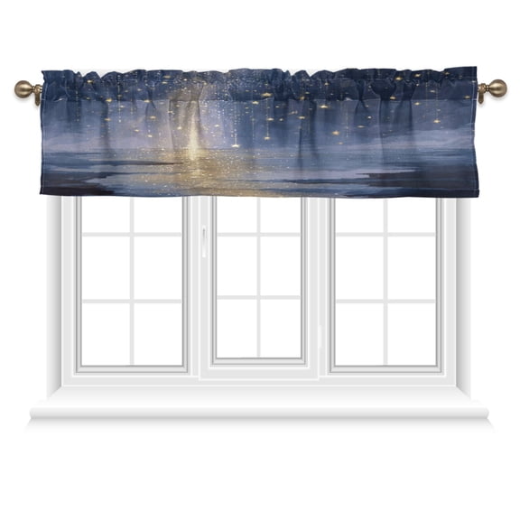 54x18 Inches Valance Curtain Sky Full Of Shooting Stars Window Curtains Rod Pocket Design for Kitchen Living Room Bedroom