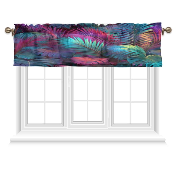 54x18 Inches Valance Curtain Vibrant and Shimmering Jungle Window Curtains Rod Pocket Design for Kitchen Living Room Bedroom