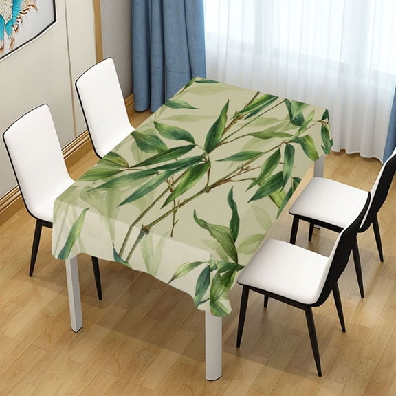 54x54 Inch Tablecloth Polyester Square Tablecloth for Home Kitchen Dinner Decor Bamboo Pattern