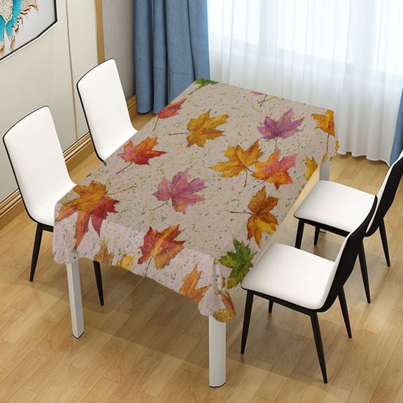 54x54 Inch Tablecloth Polyester Square Tablecloth for Home Kitchen Dinner Decor Colored Autumn Leaves
